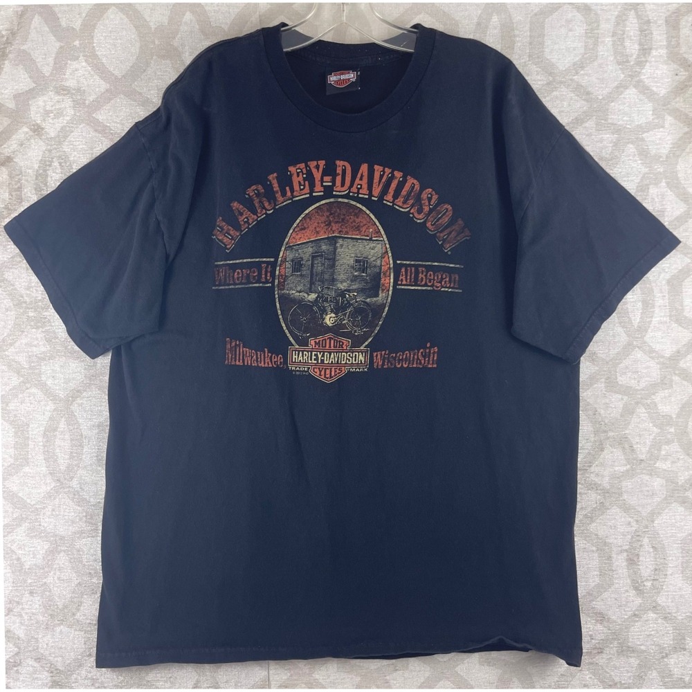 Harley-Davidson T-Shirt Mens XL Black Where It All Began‎ Cancun Graphic Cotton